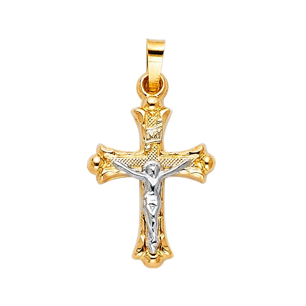 14K Yellow Gold Religious Crucifix Pendant - Picture 1 of 3